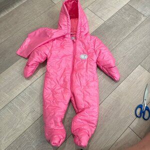 OK KIDS PINK PUFFER SNOW SUIT JACKET 3-6 MONTH BABY NEW